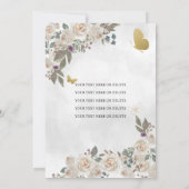 Black Gold Glitzer Bloral Princess Quinceañera Einladung (Rückseite)