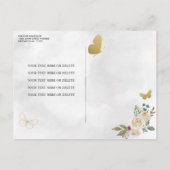 Black Gold Glitzer Bloral Princess Quinceañera Einladungspostkarte (Rückseite)