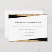 Black & Gold Glitzer Business Beruflich UAWG RSVP Karte (Vorne/Hinten)