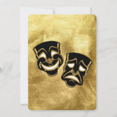 Black Gold Glitzer Comedy & Tragedy Couples Dusche Einladung (Rückseite)