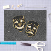 Black Gold Glitzer Comedy und Tragedy Theater Seidenpapier (Handwerk)