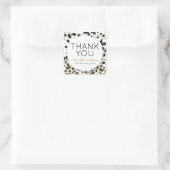 Black Gold Glitzer Confetti Dot Vielen Dank für Ih Quadratischer Aufkleber (Tasche)