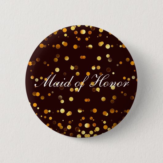Black Gold Glitzer Confetti Foil Trauzeugin Button (Vorderseite)