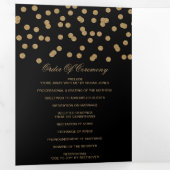 Black Gold Glitzer Confetti Foto Wedding Dreifach-gefaltete Programmkarte (Innen Erste Seite)