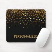 Black Gold Glitzer Confetti Imitate Personalisiert Mousepad (Mit Mouse)