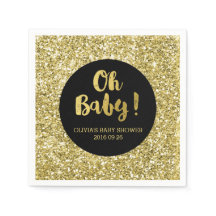 Black Gold Glitzer Confetti Oh Baby Dusche