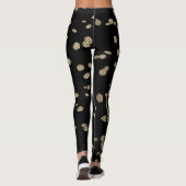 Black Gold Glitzer Confetti Silvester Party Leggings (Rückseite)