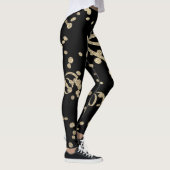 Black Gold Glitzer Confetti Silvester Party Leggings (Rechts)