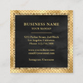 Black Gold Glitzer Custom Chocolate Cake Bäckerei Quadratische Visitenkarte (Rückseite)