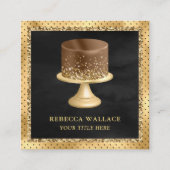 Black Gold Glitzer Custom Chocolate Cake Bäckerei Quadratische Visitenkarte (Vorderseite)