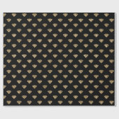 Black Gold Glitzer Diamonds Geschenkpapier (Flach)