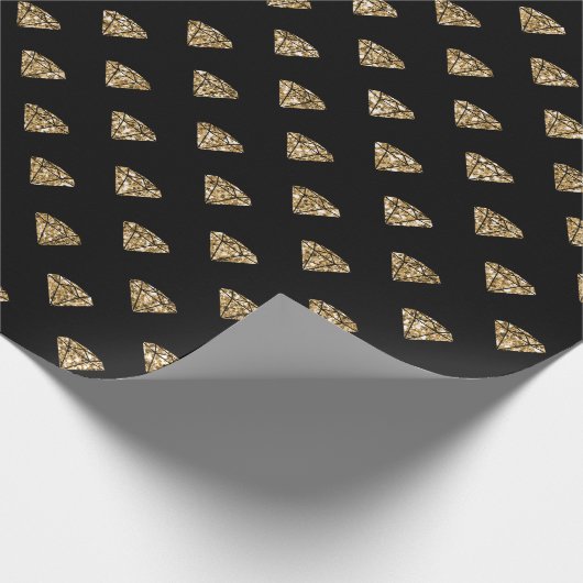 Black Gold Glitzer Diamonds Geschenkpapier (Ecke)