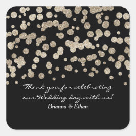 Black & Gold Glitzer Dots Moderne Sticker