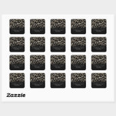 Black & Gold Glitzer Dots Moderne Sticker (Blatt)
