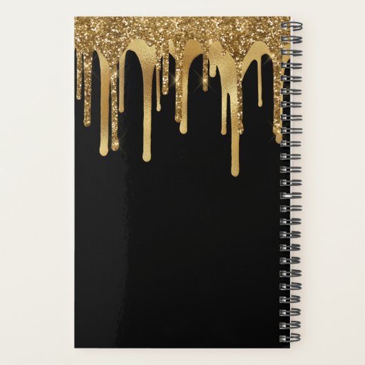 Black Gold Glitzer Driving Paint Monogram Planer (Rückseite)