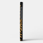 Black Gold Glitzer Floral Blätter Individuelle Nam Case-Mate iPhone Hülle (Rückseite / Links)