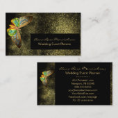 *~* Black Gold Glitzer Gilded Butterfly Chic Girly Visitenkarte (Vorne/Hinten)