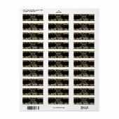 Black Gold Glitzer Glam Chic Squares Adressetikett (Vorne)