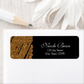 Black & Gold Glitzer Glamour Chic Address Labels (Insitu)