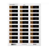 Black & Gold Glitzer Glamour Chic Address Labels (Vorne)