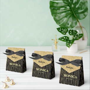 Black & Gold Glitzer Glanz Geburtstagsparty Brauch Geschenkschachtel