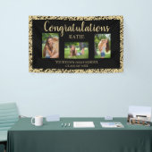 Black Gold Glitzer Graduation Party Foto Banner (Messeveranstaltung)