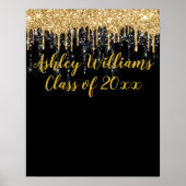 Black Gold Glitzer Graduation Party - Neuer Abschl Poster (Vorne)