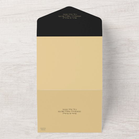 Black & Gold Glitzer Guitar Wedding All In One Einladung (Außenbereich)