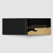 Black & Gold Glitzer Guitar Wedding Gästebuch (Voll)