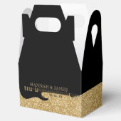 Black & Gold Glitzer Guitar Wedding Geschenkschachtel (Geöffnet)