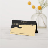 Black & Gold Glitzer Guitar Wedding Platzkarte (Vorderseite)