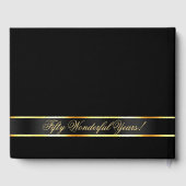 Black Gold Glitzer Heart Foto 50 Jahre Jubiläum Gästebuch (Rückseite)