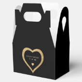 Black & Gold Glitzer Heart Wedding Geschenkschachtel (Geöffnet)