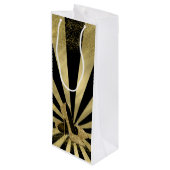 Black Gold Glitzer High Heel Schuhe Geschenktüte Für Weinflaschen (Rückseite Schrägansicht)