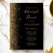 Black Gold Glitzer Hochzeit Probe Dinner Einladung