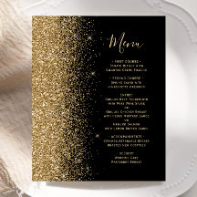 Black Gold Glitzer Hochzeitsmenü