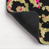 Black Gold Glitzer Hot Pink Abstrakt Peeling Glam Mousepad (Ecke)