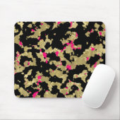 Black Gold Glitzer Hot Pink Abstrakt Peeling Glam Mousepad (Mit Mouse)