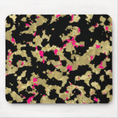 Black Gold Glitzer Hot Pink Abstrakt Peeling Glam Mousepad (Vorne)