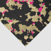 Black Gold Glitzer Hot Pink Abstrakt Peeling Glam Seidenpapier (Ausschnitt)