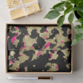 Black Gold Glitzer Hot Pink Abstrakt Peeling Glam Seidenpapier (Geschenk)