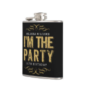 Black & Gold Glitzer Ich bin das Party Moderner Te Flachmann (Links)