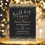 Black Gold Glitzer im Alter von 60 Jahren Einladung<br><div class="desc">Feiern Sie mit diesem Black Gold Glitzer zum Geburtstag eine fantastische 60. Die Einladung, mit einem schwarzen Hintergrund und glänzenden Imitaten goldenen Glitzer Akzente zu setzen, bringt Eleganz und Glanz zu jedem Meilenstein. Perfekt für einen 60. Geburtstag - oder jedes Alter - ist das Design vollständig editierbar, sodass Sie den...</div>