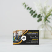 Black Gold Glitzer - Janitorial Cleaning Service Visitenkarte (Stehend Vorderseite)