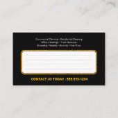Black Gold Glitzer - Janitorial Cleaning Service Visitenkarte (Rückseite)