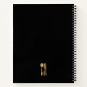 Black Gold Glitzer Kochen Utensil Küche Rezept Notizblock (Rückseite)