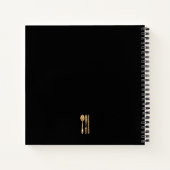 Black Gold Glitzer Kochkunst Rezept 3 Ring B Notizblock (Rückseite)