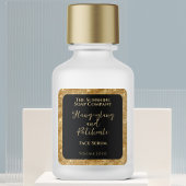 Black Gold Glitzer Kosmetik Dropdown-Flasche-Etike Quadratischer Aufkleber