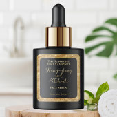 Black Gold Glitzer Kosmetik Dropdown-Flasche-Etike Quadratischer Aufkleber
