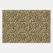 Black Gold Glitzer Leopard Print Geschenkpapier Set (Vorderseite)